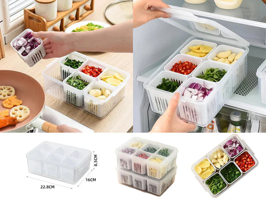 Food Storage Container with 6 Strainers