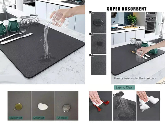 Super Water Absorbent Dish Draining Mat